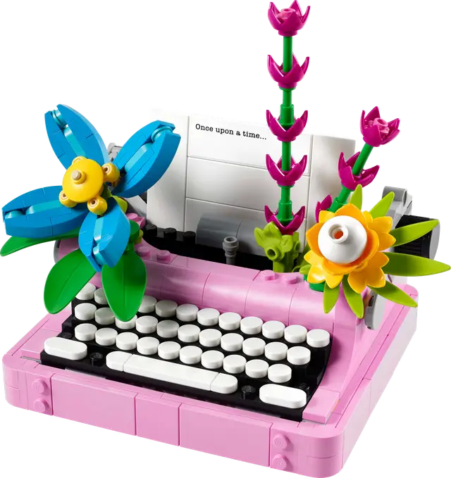 Lego® Schreibmaschine mit Blumen