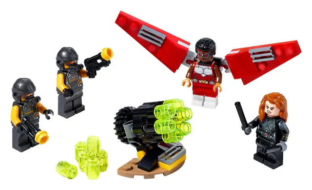 Lego® Falcon™ und Black Widow machen gemeinsame Sache