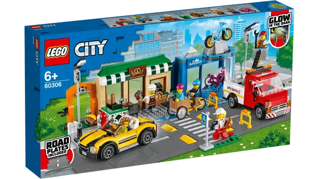 Lego® Einkaufsstraße mit Geschäften
