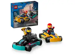 Lego Go-Karts mit Rennfahrern