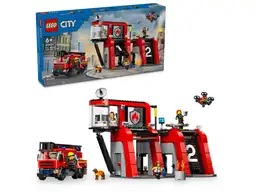 Lego Feuerwehrstation mit Drehleiterfahrzeug