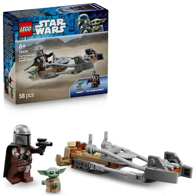 Lego® Der Mandalorianer und Grogu auf ihrem Speeder Bike™
