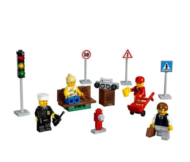 Lego® Minifiguren und Straßenschilder