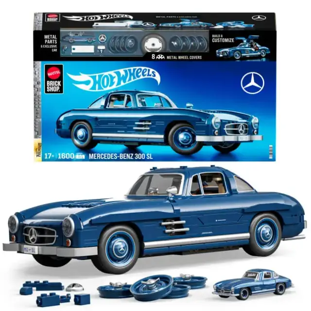 MEGA® Mattel Brick Shop Hot Wheels Mercedes-Benz 300 Sl Bauset (1600 Teile), Für Sammler