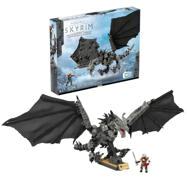 MEGA®  Skyrim Alduin Der Weltenfresser Bausatz Mit Actionfigur (619 Teile) Für Sammler