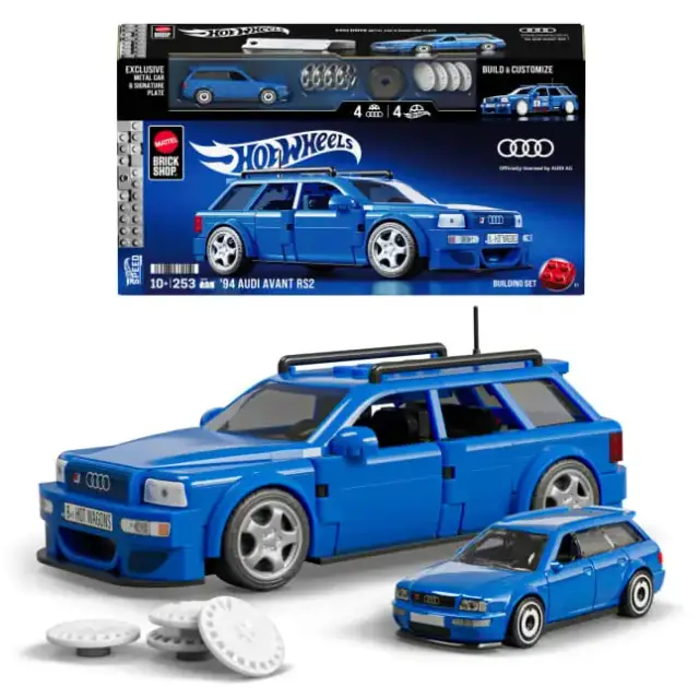 MEGA® Mattel Brick Shop Hot Wheels 94 Audi Avant RS2 Bauspielzeugset (252 Teile), Für Sammler