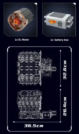 MouldKing Supercar V8 Engine