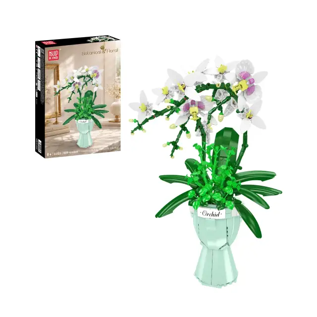 MouldKing® White Butterfly Orchid Flower
