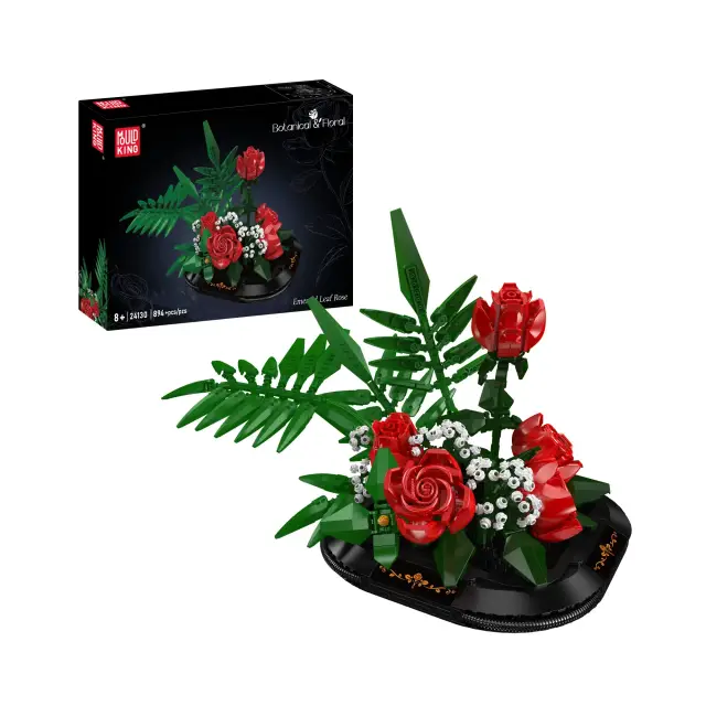 MouldKing® Emerald Leaf Rose